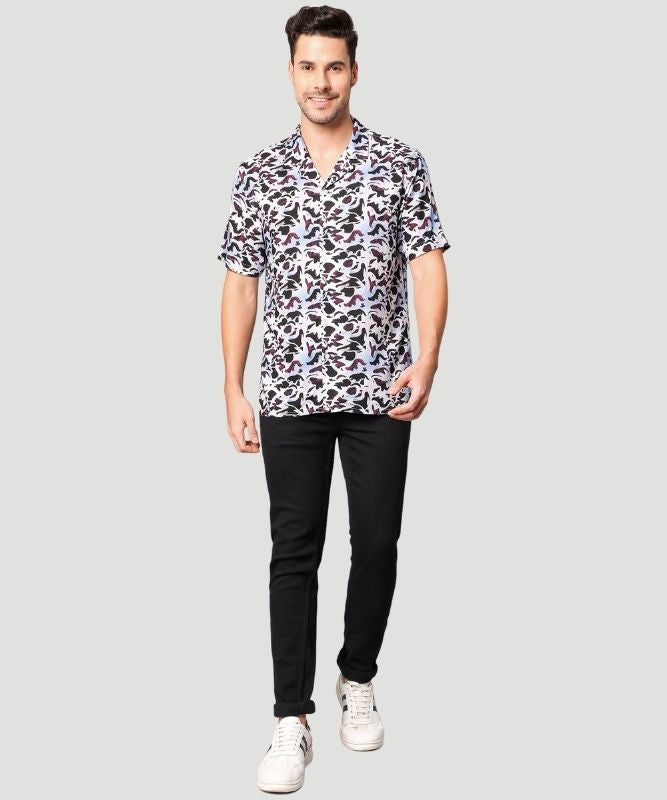 Men's Multicolor Abstact Print Regular Fit Shirt