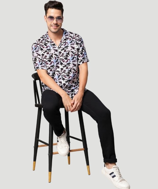 Men's Multicolor Abstact Print Regular Fit Shirt