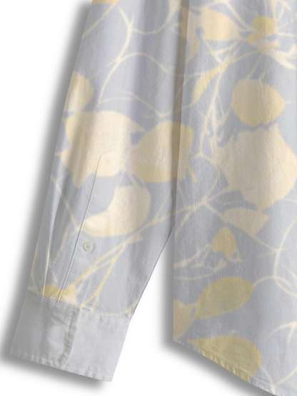 AI Imagined Grey is "My Yellow Glow" Men's Collar Shirt